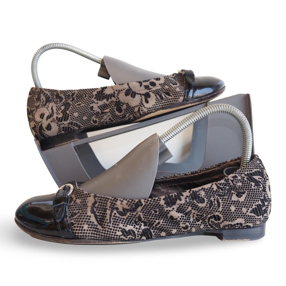 AGL Attilio Giusti Leombruni Monika Lace Print Ballet Flats Girls 4/34 Black